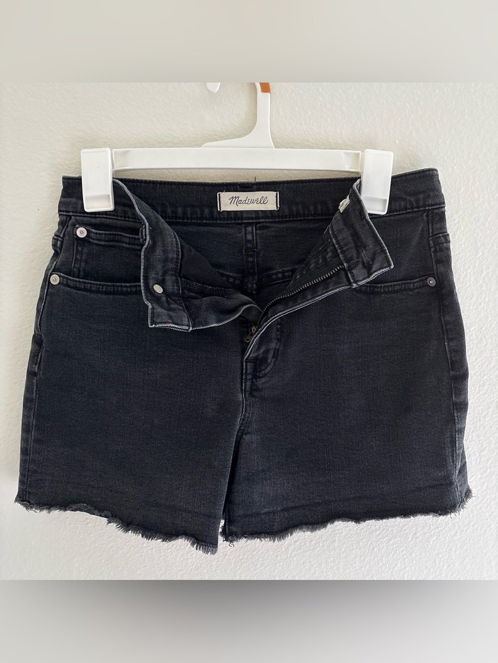 Madewell Black High-Rise Denim Shorts